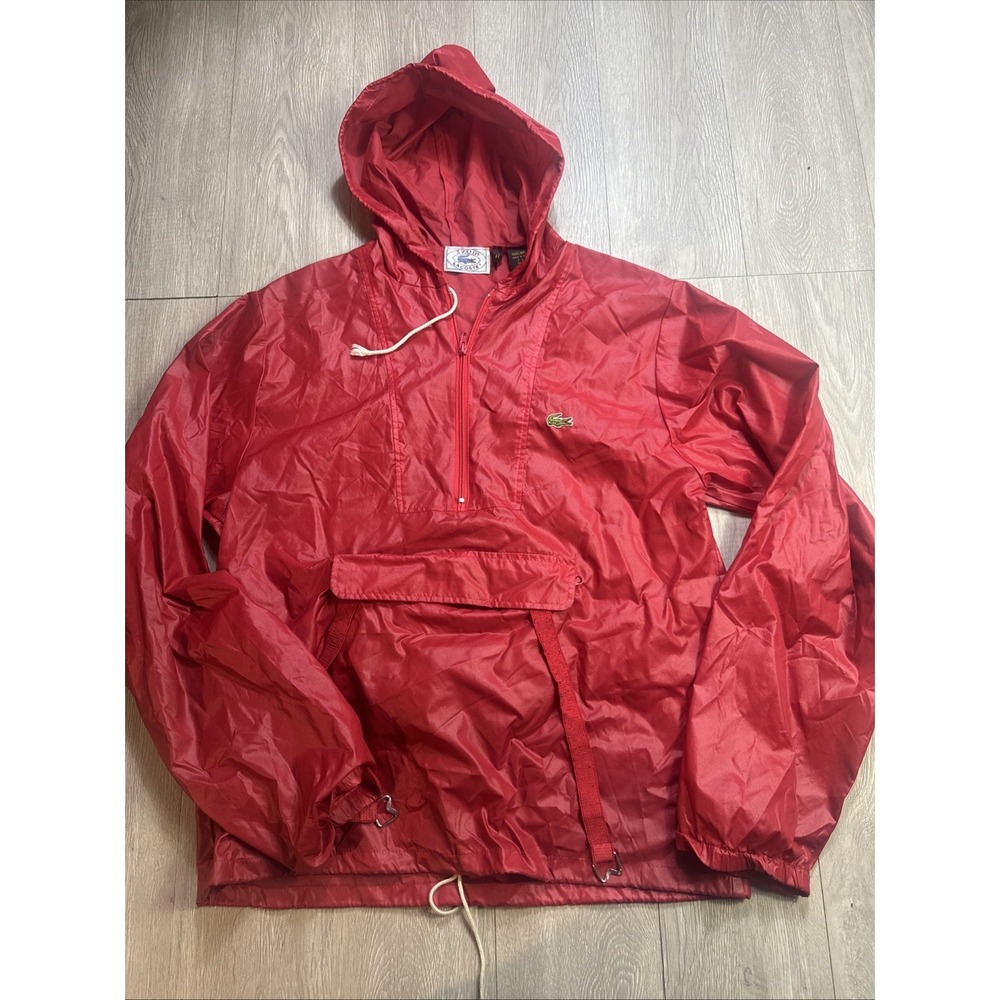 Vintage Izod Lacoste Rain Jacket Men Medium‎ M Long Sleeve 1/2 Zip Windbreaker